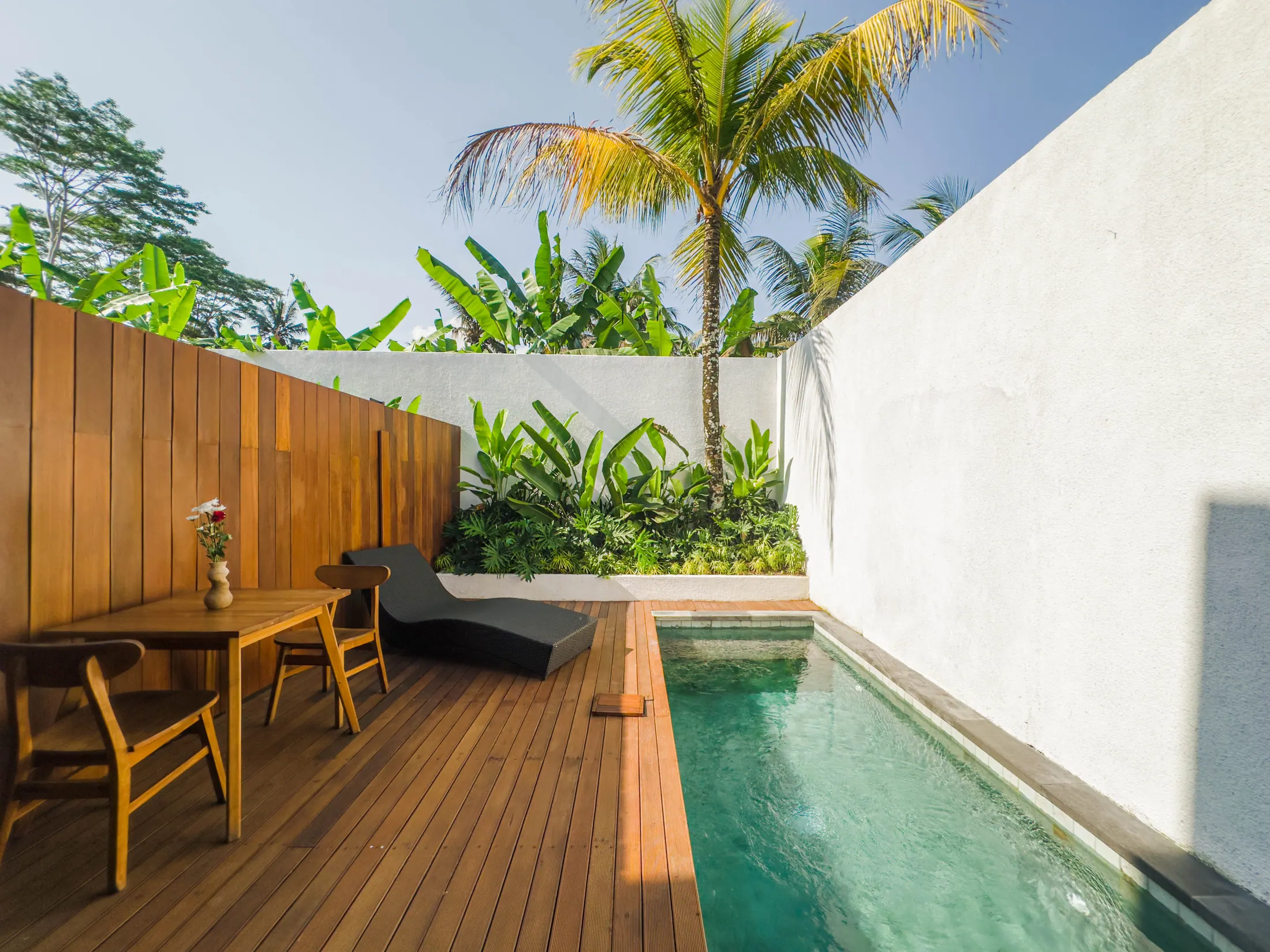 One Bedroom private pool at golden hour